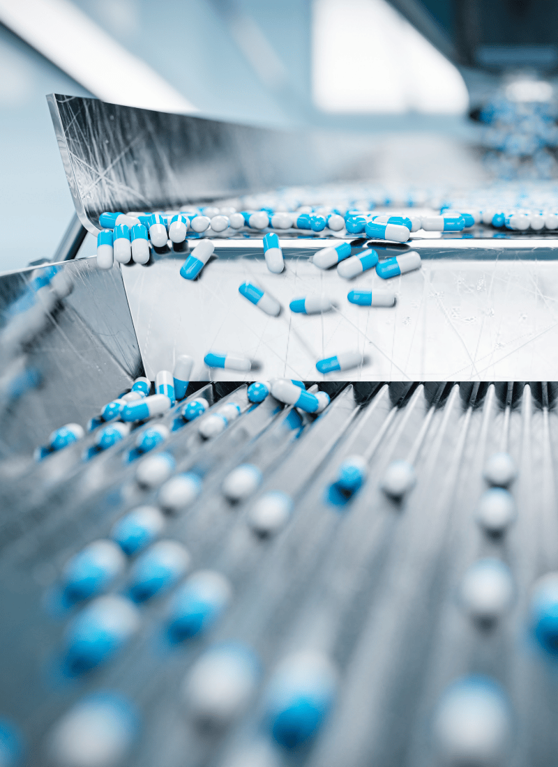Editorial pharma image — vial production line